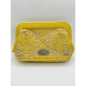 Cake by Petunia Pickle Bottom Yellow Damask Chenille Clutch Bag with Coin Purse